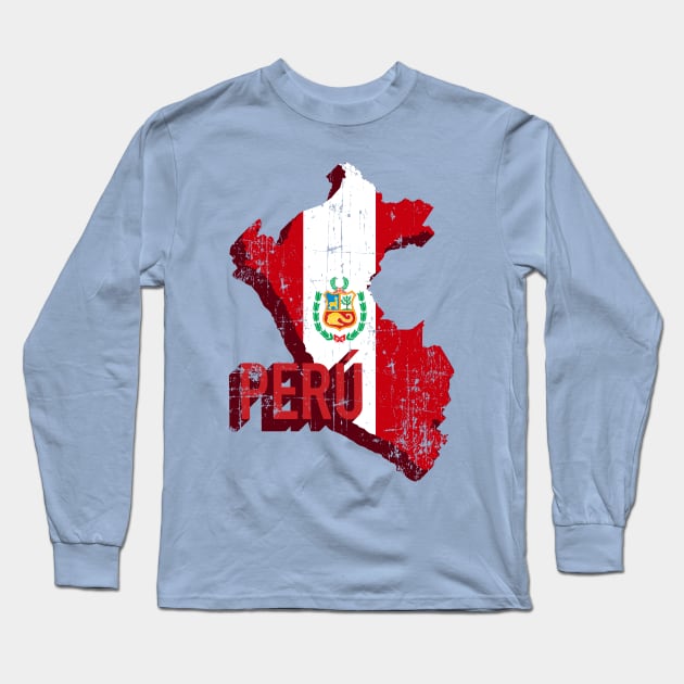 Mapa del Perú Long Sleeve T-Shirt by verde